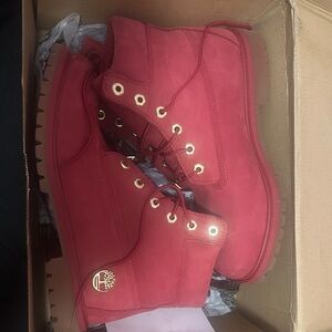 Timberland Women's Bold Red Combat Boots